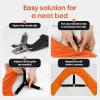 image5 STARS UNITED Bed Sheet Straps Set  Easy to Use Adjustable Elastic Fasteners with Metal Clips  Sheet Holders for Corners  Fitted Sheet Clips to Hold Sheets in Place  4 Pcs GreyBlack