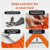 image5 STARS UNITED Bed Sheet Straps Set  Easy to Use Adjustable Elastic Fasteners with Metal Clips  Sheet Holders for Corners  Fitted Sheet Clips to Hold Sheets in Place  4 Pcs GreyGrey