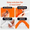 image5 STARS UNITED Bed Sheet Straps Set  Easy to Use Adjustable Elastic Fasteners with Metal Clips  Sheet Holders for Corners  Fitted Sheet Clips to Hold Sheets in Place  4 Pcs GreyWhite