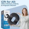 image5 STARS UNITED Donut Pillow Hemorrhoid Tailbone Cushion  Large Cushion for Pain Relief  Coccyx Prostate Sciatica Pelvic Floor Pressure Sores Pregnancy Postpartum Recovery BlackDark Gray