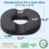image5 STARS UNITED Donut Pillow Hemorrhoid Tailbone Cushion  Large Cushion for Pain Relief  Coccyx Prostate Sciatica Pelvic Floor Pressure Sores Pregnancy Postpartum Recovery BlackDark Gray