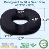 image5 STARS UNITED Donut Pillow Hemorrhoid Tailbone Cushion  Large Cushion for Pain Relief  Coccyx Prostate Sciatica Pelvic Floor Pressure Sores Pregnancy Postpartum Recovery BlackBlack