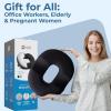 image5 STARS UNITED Donut Pillow Hemorrhoid Tailbone Cushion  Large Cushion for Pain Relief  Coccyx Prostate Sciatica Pelvic Floor Pressure Sores Pregnancy Postpartum Recovery BlackBlack