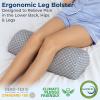image5 STARS UNITED Knee Pillow for Back Sleeping  Memory Foam Cushion for Sciatica Pain Relief  Under Leg Support for Sleeping on Back  Half Moon Bolster for Bed WhiteGrey