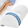 image5 STARS UNITED Knee Pillow for Back Sleeping  Memory Foam Cushion for Sciatica Pain Relief  Under Leg Support for Sleeping on Back  Half Moon Bolster for Bed WhiteWhite