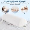 image5 STARS UNITED Knee Pillow for Back Sleeping  Memory Foam Cushion for Sciatica Pain Relief  Under Leg Support for Sleeping on Back  Half Moon Bolster for Bed WhiteWhite