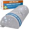 image5 STARS UNITED Knee Pillow for Back Sleeping  Memory Foam Cushion for Sciatica Pain Relief  Under Leg Support for Sleeping on Back  Half Moon Bolster for Bed WhiteArctic Gray