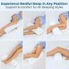 image5 STARS UNITED Knee Pillow for Back Sleeping  Memory Foam Cushion for Sciatica Pain Relief  Under Leg Support for Sleeping on Back  Half Moon Bolster for Bed WhiteWhite