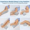 image5 STARS UNITED Knee Pillow for Back Sleeping  Memory Foam Cushion for Sciatica Pain Relief  Under Leg Support for Sleeping on Back  Half Moon Bolster for Bed WhiteNatural Gray