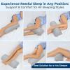 image5 STARS UNITED Knee Pillow for Back Sleeping  Memory Foam Cushion for Sciatica Pain Relief  Under Leg Support for Sleeping on Back  Half Moon Bolster for Bed WhiteArctic Gray