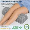 image5 STARS UNITED Knee Pillow for Back Sleeping  Memory Foam Cushion for Sciatica Pain Relief  Under Leg Support for Sleeping on Back  Half Moon Bolster for Bed WhiteGrey