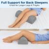 image5 STARS UNITED Knee Pillow for Back Sleeping  Memory Foam Cushion for Sciatica Pain Relief  Under Leg Support for Sleeping on Back  Half Moon Bolster for Bed WhiteGrey