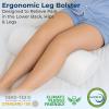 image5 STARS UNITED Knee Pillow for Back Sleeping  Memory Foam Cushion for Sciatica Pain Relief  Under Leg Support for Sleeping on Back  Half Moon Bolster for Bed WhiteWhite
