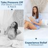 image5 STARS UNITED Knee Pillow for Back Sleeping  Memory Foam Cushion for Sciatica Pain Relief  Under Leg Support for Sleeping on Back  Half Moon Bolster for Bed WhiteWhite