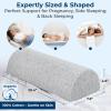 image5 STARS UNITED Knee Pillow for Back Sleeping  Memory Foam Cushion for Sciatica Pain Relief  Under Leg Support for Sleeping on Back  Half Moon Bolster for Bed WhiteNatural Gray
