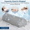 image5 STARS UNITED Knee Pillow for Back Sleeping  Memory Foam Cushion for Sciatica Pain Relief  Under Leg Support for Sleeping on Back  Half Moon Bolster for Bed WhiteArctic Gray