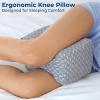 image5 STARS UNITED Knee Pillow for Side Sleepers  Hip Pain Relief Memory Foam Leg Cushion for Side Sleeping  Between Legs Pillow for Sciatica ampamp Lower Back Pain WhiteGray