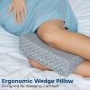 image5 STARS UNITED Knee Pillow for Side Sleepers  Hip Pain Relief Memory Foam Leg Cushion for Side Sleeping  Between Legs Pillow for Sciatica ampamp Lower Back Pain WhiteGray