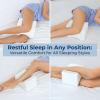 image5 STARS UNITED Knee Pillow for Side Sleepers  Hip Pain Relief Memory Foam Leg Cushion for Side Sleeping  Between Legs Pillow for Sciatica ampamp Lower Back Pain WhiteWhite