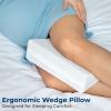 image5 STARS UNITED Knee Pillow for Side Sleepers  Hip Pain Relief Memory Foam Leg Cushion for Side Sleeping  Between Legs Pillow for Sciatica ampamp Lower Back Pain WhiteWhite