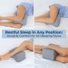 image5 STARS UNITED Knee Pillow for Side Sleepers  Hip Pain Relief Memory Foam Leg Cushion for Side Sleeping  Between Legs Pillow for Sciatica ampamp Lower Back Pain WhiteGray