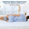 image5 STARS UNITED Knee Pillow for Side Sleepers  Hip Pain Relief Memory Foam Leg Cushion for Side Sleeping  Between Legs Pillow for Sciatica ampamp Lower Back Pain WhiteGray