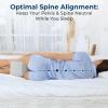 image5 STARS UNITED Knee Pillow for Side Sleepers  Hip Pain Relief Memory Foam Leg Cushion for Side Sleeping  Between Legs Pillow for Sciatica ampamp Lower Back Pain WhiteNatural Gray