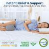 image5 STARS UNITED Knee Pillow for Side Sleepers  Hip Pain Relief Memory Foam Leg Cushion for Side Sleeping  Between Legs Pillow for Sciatica ampamp Lower Back Pain WhiteGray