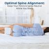 image5 STARS UNITED Knee Pillow for Side Sleepers  Hip Pain Relief Memory Foam Leg Cushion for Side Sleeping  Between Legs Pillow for Sciatica ampamp Lower Back Pain WhiteWhite