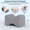 image5 STARS UNITED Knee Pillow for Side Sleepers  Hip Pain Relief Memory Foam Leg Cushion for Side Sleeping  Between Legs Pillow for Sciatica ampamp Lower Back Pain WhiteGray
