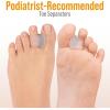 image5 STARS UNITED Pinky Toe Spacers for Men ampamp Women  4 Gel Separators for Overlapping ampamp Curled Little Toes Bunions Alignment  Diabetic Foot Care Silicone Spreader Corrector ampamp Straightener ClearBig 4 Pack