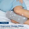 image5 STARS UNITED Small Knee Pillow for Side Sleepers  Wedge Firm Foam Support for Belly Back ampamp Knees  Compact Maternity Cushion for Travel ampamp Pregnancy Relief Arctic Gray