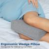 image5 STARS UNITED Small Knee Pillow for Side Sleepers  Wedge Firm Foam Support for Belly Back ampamp Knees  Compact Maternity Cushion for Travel ampamp Pregnancy Relief Natural Gray