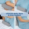 image5 STARS UNITED Small Knee Pillow for Side Sleepers  Wedge Firm Foam Support for Belly Back ampamp Knees  Compact Maternity Cushion for Travel ampamp Pregnancy Relief Natural Gray