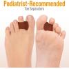 image5 STARS UNITED Toe Spacers for Men ampamp Women  4 Big and 2 Pinky Gel Separators for Overlapping ampamp Curled Toes Bunions Alignment  Diabetic Foot Care Silicone Spreader Corrector ampamp Straightener ClearBig 4 Pack Caramel
