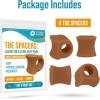 image5 STARS UNITED Toe Spacers for Men ampamp Women  4 Big and 2 Pinky Gel Separators for Overlapping ampamp Curled Toes Bunions Alignment  Diabetic Foot Care Silicone Spreader Corrector ampamp Straightener ClearBig 4 Pack Honey