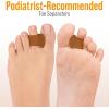image5 STARS UNITED Toe Spacers for Men ampamp Women  4 Big and 2 Pinky Gel Separators for Overlapping ampamp Curled Toes Bunions Alignment  Diabetic Foot Care Silicone Spreader Corrector ampamp Straightener ClearBig 4 Pack Honey