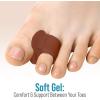 image5 STARS UNITED Toe Spacers for Men ampamp Women  4 Big and 2 Pinky Gel Separators for Overlapping ampamp Curled Toes Bunions Alignment  Diabetic Foot Care Silicone Spreader Corrector ampamp Straightener ClearBig 4 Pack Caramel