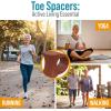 image5 STARS UNITED Toe Spacers for Men ampamp Women  4 Big and 2 Pinky Gel Separators for Overlapping ampamp Curled Toes Bunions Alignment  Diabetic Foot Care Silicone Spreader Corrector ampamp Straightener ClearBig 4 Pack Caramel