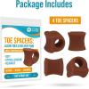image5 STARS UNITED Toe Spacers for Men ampamp Women  4 Big and 2 Pinky Gel Separators for Overlapping ampamp Curled Toes Bunions Alignment  Diabetic Foot Care Silicone Spreader Corrector ampamp Straightener ClearBig 4 Pack Caramel
