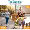image5 STARS UNITED Toe Spacers for Men ampamp Women  4 Big and 2 Pinky Gel Separators for Overlapping ampamp Curled Toes Bunions Alignment  Diabetic Foot Care Silicone Spreader Corrector ampamp Straightener ClearBig 4 Pack Honey