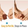 image5 STARS UNITED Toe Spacers for Men ampamp Women  4 Big and 2 Pinky Gel Separators for Overlapping ampamp Curled Toes Bunions Alignment  Diabetic Foot Care Silicone Spreader Corrector ampamp Straightener ClearBig 4 Pack Caramel