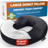 image5 STARS UNITED Donut Pillow Hemorrhoid Tailbone Cushion  Large Cushion for Pain Relief  Coccyx Prostate Sciatica Pelvic Floor Pressure Sores Pregnancy Postpartum Recovery BlackBlack