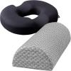 image5 STARS UNITED Donut Pillow Hemorrhoid Tailbone Cushion and Memory Foam Bolster Pillow for Legs and for Back Pain