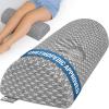 image5 STARS UNITED Knee Pillow for Back Sleeping  Memory Foam Cushion for Sciatica Pain Relief  Under Leg Support for Sleeping on Back  Half Moon Bolster for Bed WhiteGrey