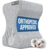 image5 STARS UNITED Knee Pillow for Side Sleepers  Hip Pain Relief Memory Foam Leg Cushion for Side Sleeping  Between Legs Pillow for Sciatica ampamp Lower Back Pain WhiteNatural Gray