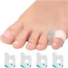 image5 STARS UNITED Pinky Toe Spacers for Men ampamp Women  4 Gel Separators for Overlapping ampamp Curled Little Toes Bunions Alignment  Diabetic Foot Care Silicone Spreader Corrector ampamp Straightener ClearSmall 4 Pack