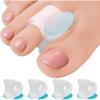 image5 STARS UNITED Pinky Toe Spacers for Men ampamp Women  4 Gel Separators for Overlapping ampamp Curled Little Toes Bunions Alignment  Diabetic Foot Care Silicone Spreader Corrector ampamp Straightener ClearBig 4 Pack