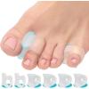 image5 STARS UNITED Pinky Toe Spacers for Men ampamp Women  4 Gel Separators for Overlapping ampamp Curled Little Toes Bunions Alignment  Diabetic Foot Care Silicone Spreader Corrector ampamp Straightener ClearSmall 2  Big 4 Pack