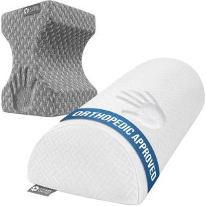 image5 STARS UNITED Half Moon Bolster SemiRoll Pillow and Knee Pillow for Side Sleepers  100 Memory Foam Bundle